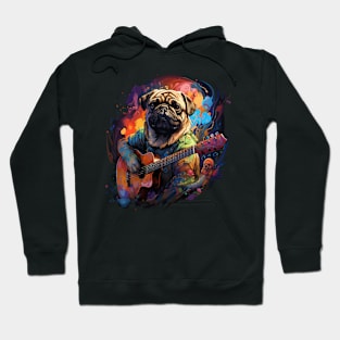 Pug Playing Guitar Hoodie